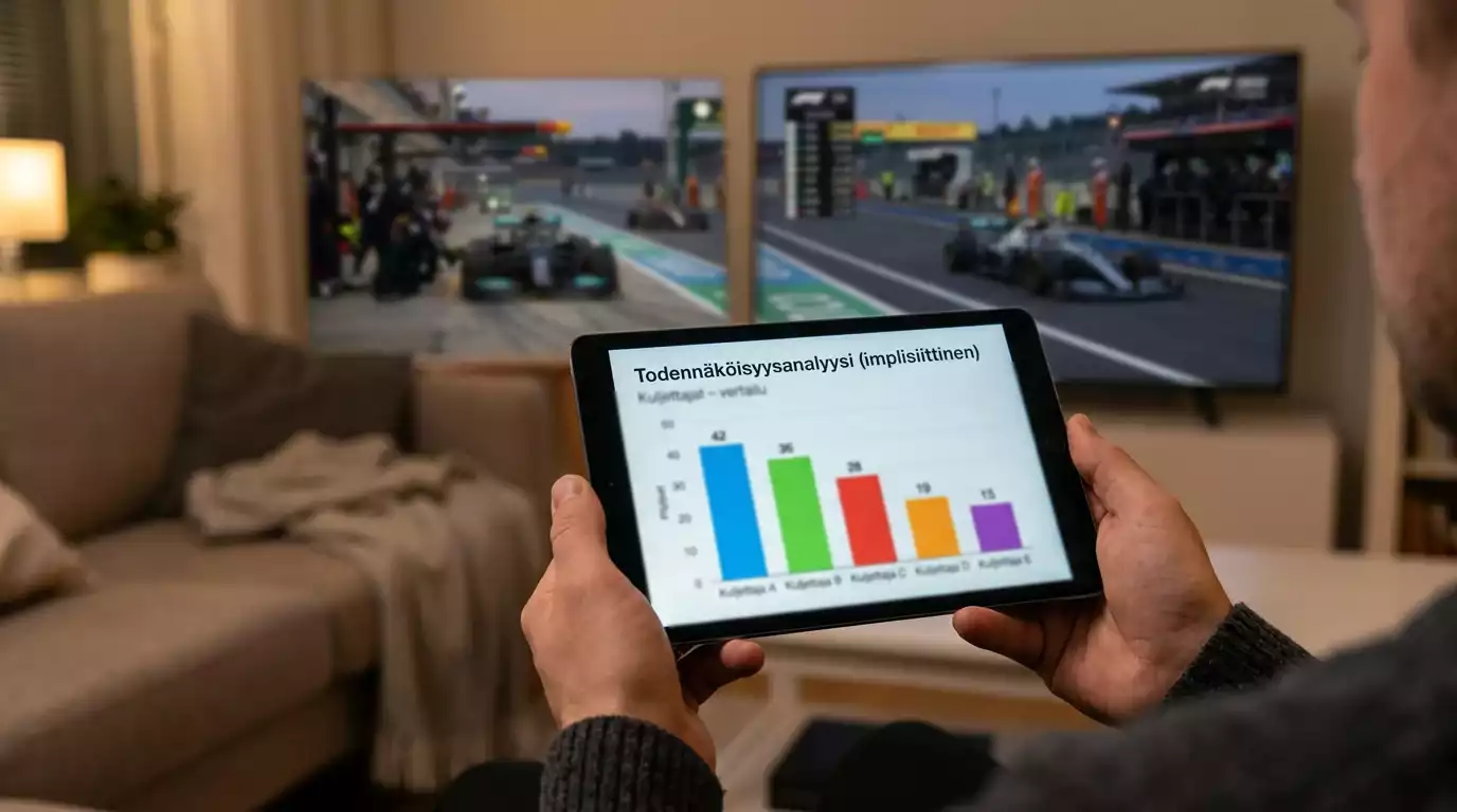 F1 kertoimet ja implied probability -laskenta vedonlyöjän analyysissa