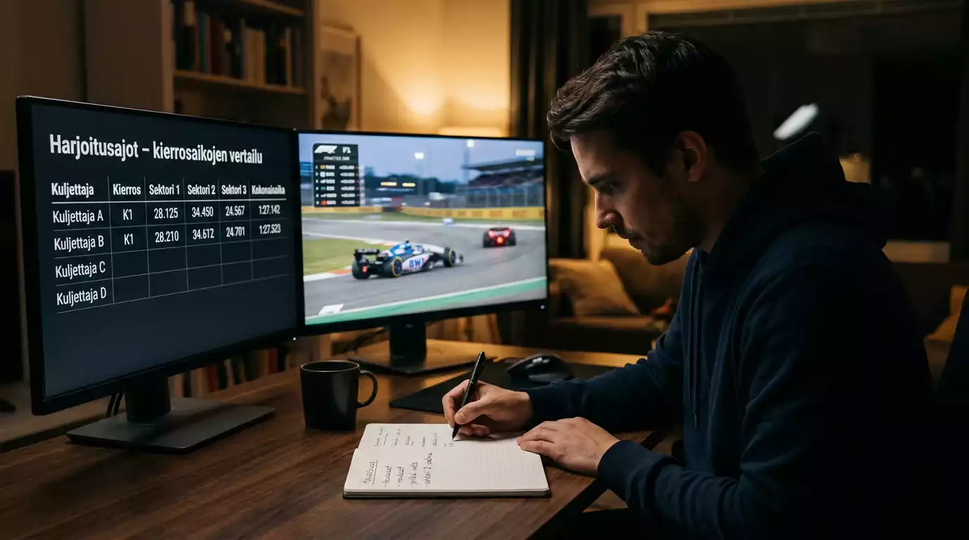 F1 vedonlyöntistrategia: harjoitusajodatan analysointi GP-viikonloppuna